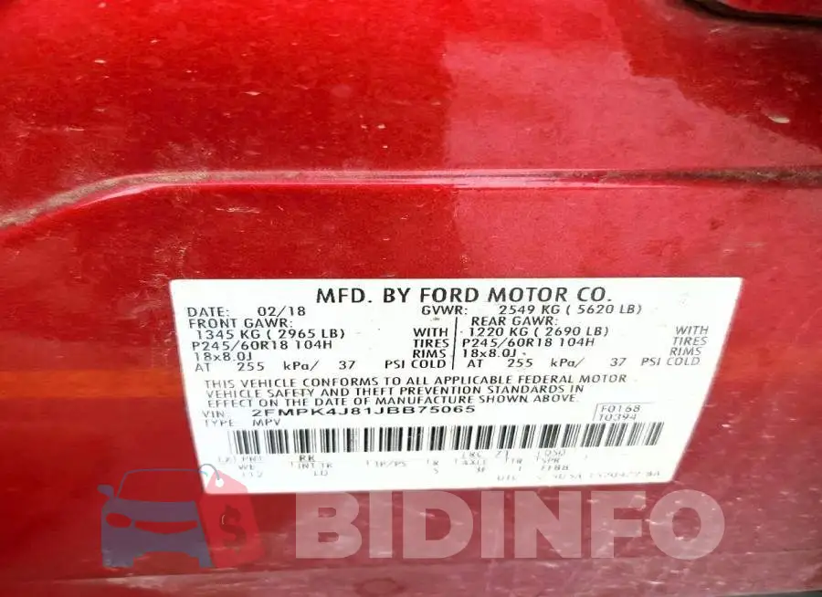 2FMPK4J81JBB75065 Photo# 13