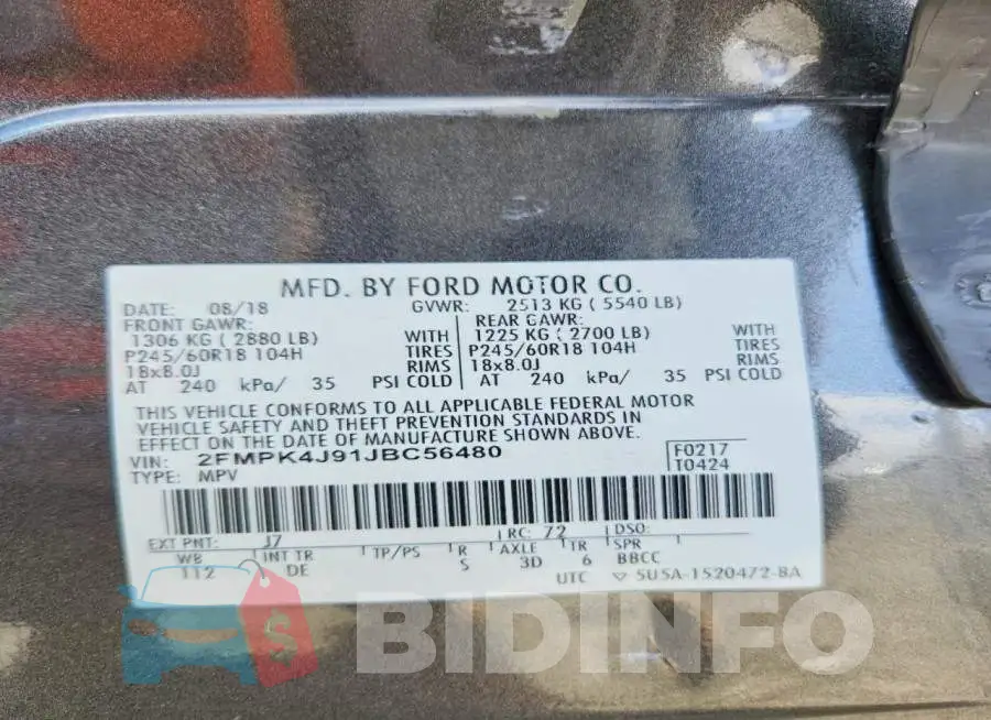 2FMPK4J91JBC56480 Photo# 13