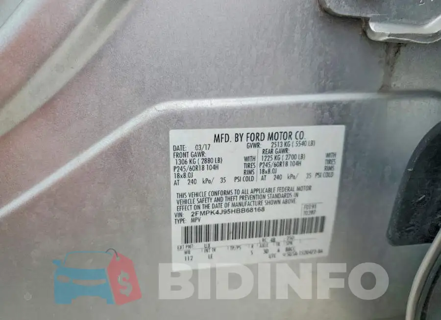 2FMPK4J95HBB68168 Photo# 13