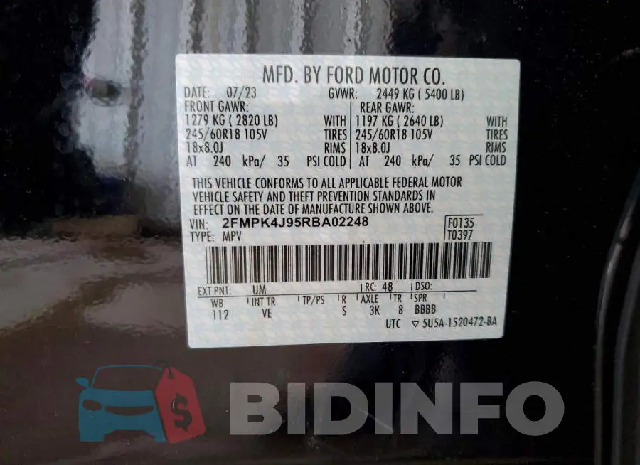 2FMPK4J95RBA02248 Photo# 13