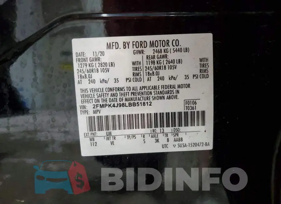 2FMPK4J98LBB51812 Photo# 14