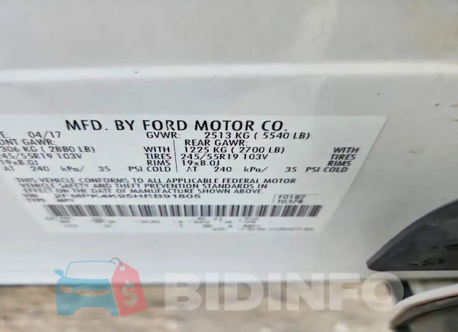 2FMPK4K95HBB91805 Photo# 12