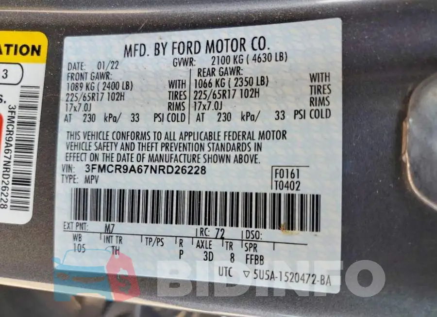 3FMCR9A67NRD26228 Photo# 13