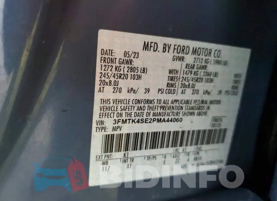 3FMTK4SE2PMA44060 Photo# 13