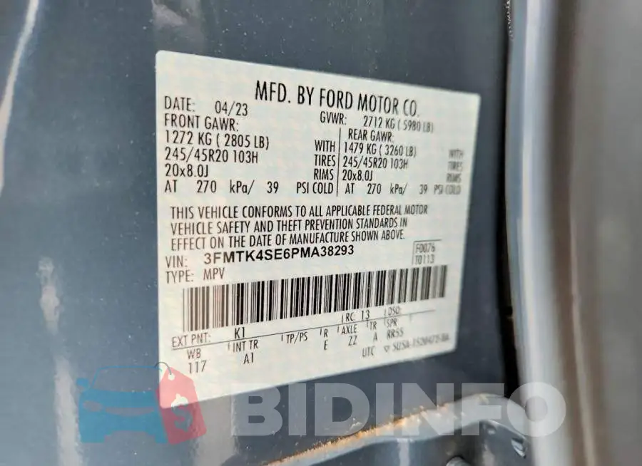 3FMTK4SE6PMA38293 Photo# 13
