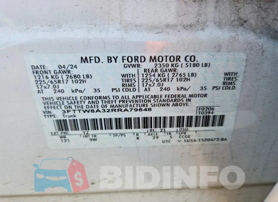 3FTTW8A32RRA79848 Photo# 13