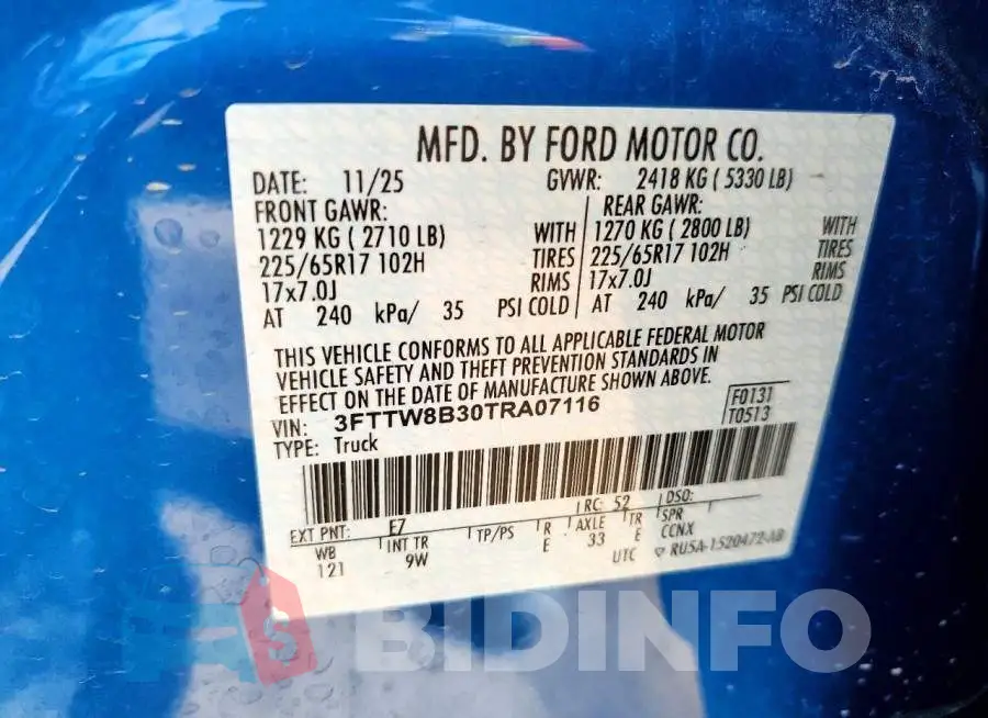 3FTTW8B30TRA07116 Photo# 12