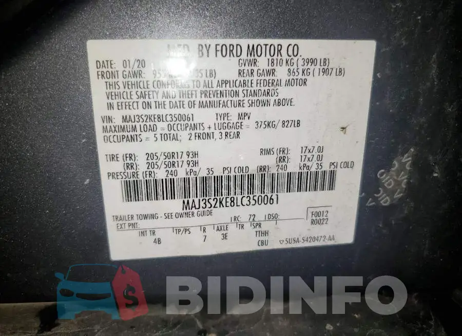MAJ3S2KE8LC350061 Photo# 14