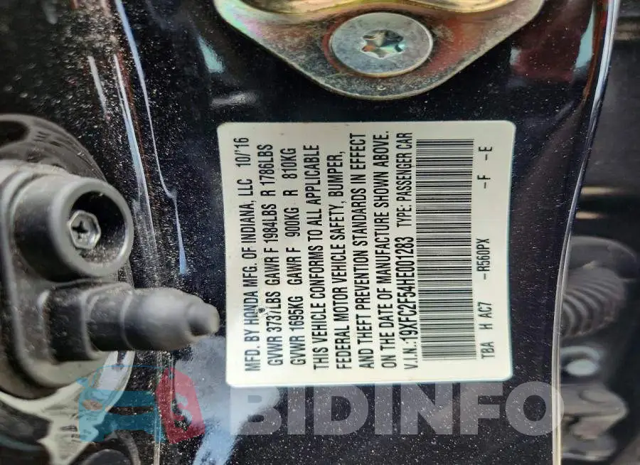 19XFC2F54HE001283 Photo# 12