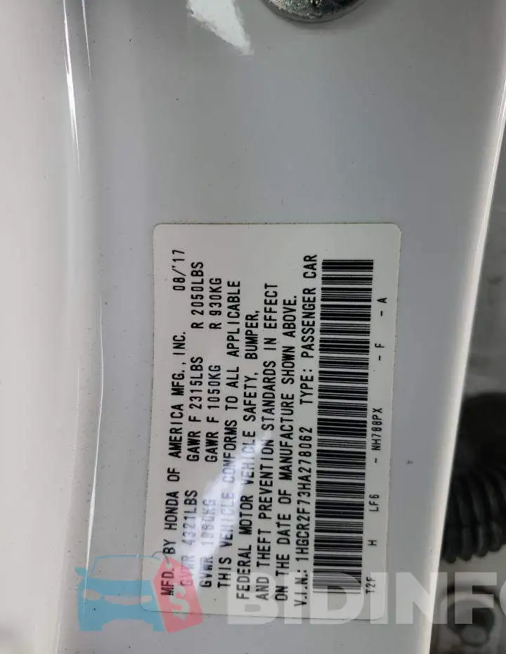 1HGCR2F73HA278062 Photo# 13