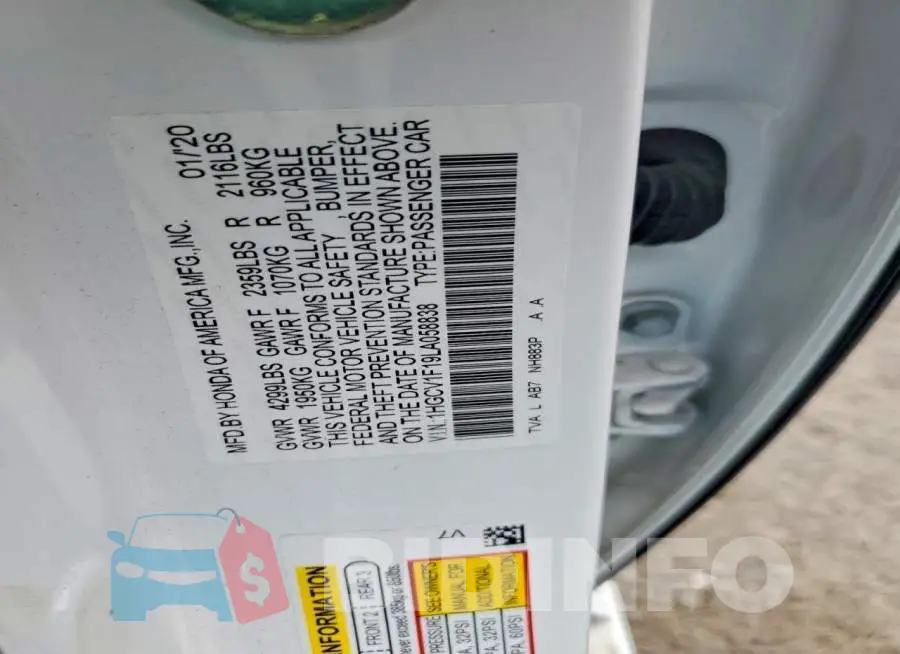 1HGCV1F19LA058838 Photo# 12
