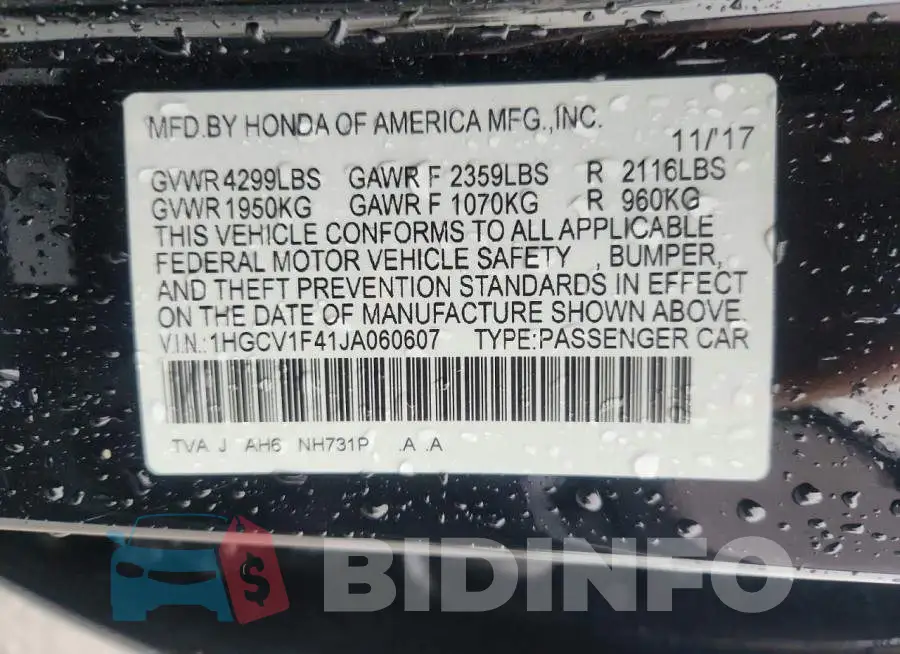 1HGCV1F41JA060607 Photo# 12