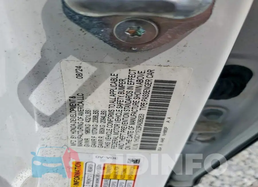1HGCY1F23RA089253 Photo# 13