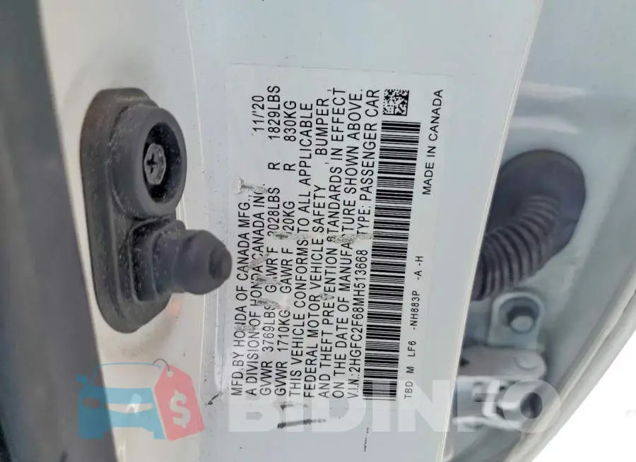 2HGFC2F68MH513668 Photo# 12