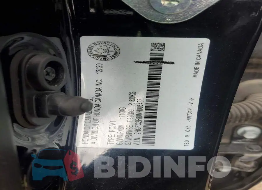 2HGFC2F80MH005437 Photo# 12