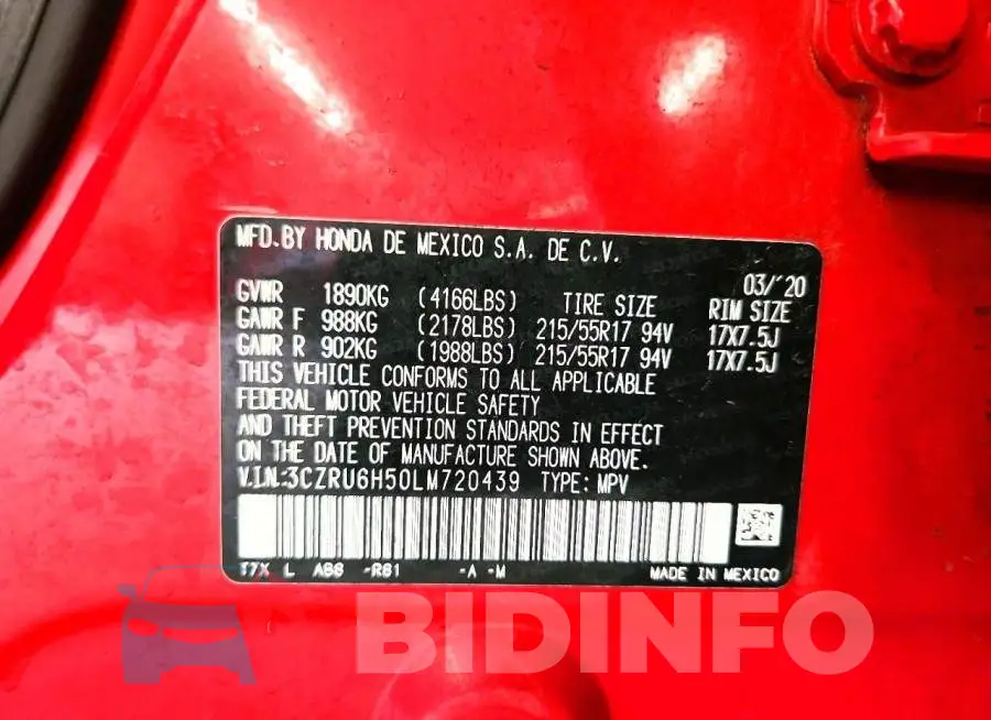 3CZRU6H50LM720439 Photo# 12