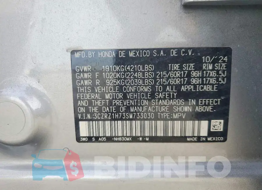 3CZRZ1H73SM733030 Photo# 13