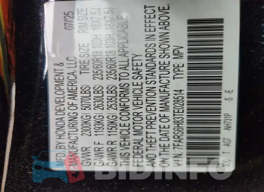 7FARS6H83TE028514 Photo# 13