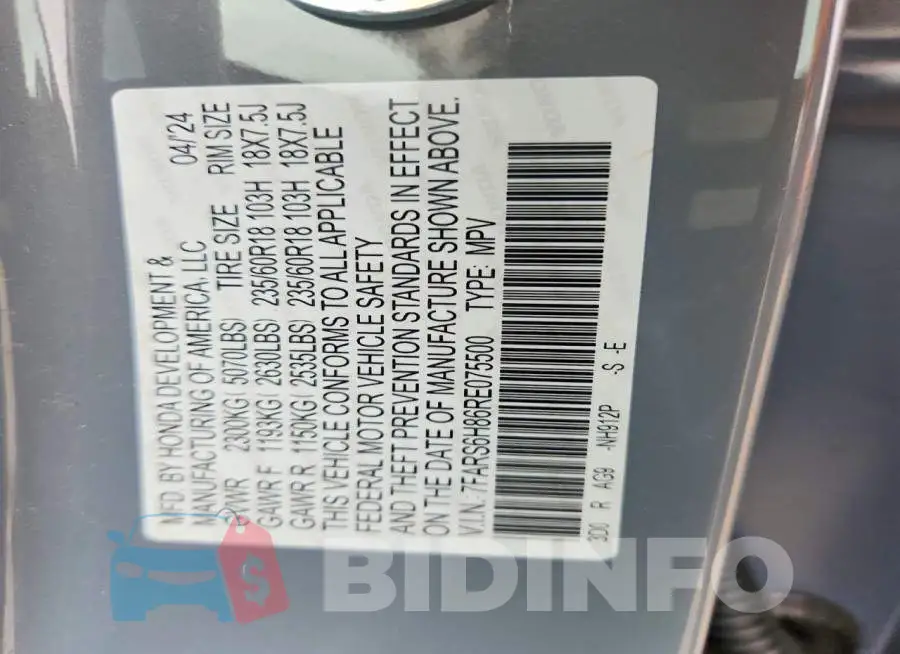 7FARS6H86RE075500 Photo# 13