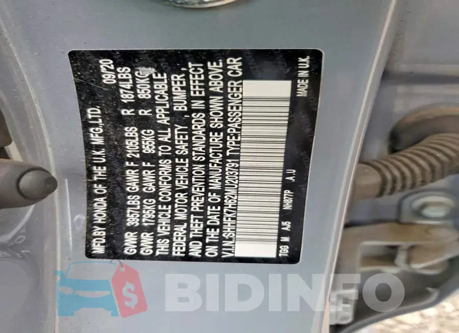SHHFK7H62MU203791 Photo# 12