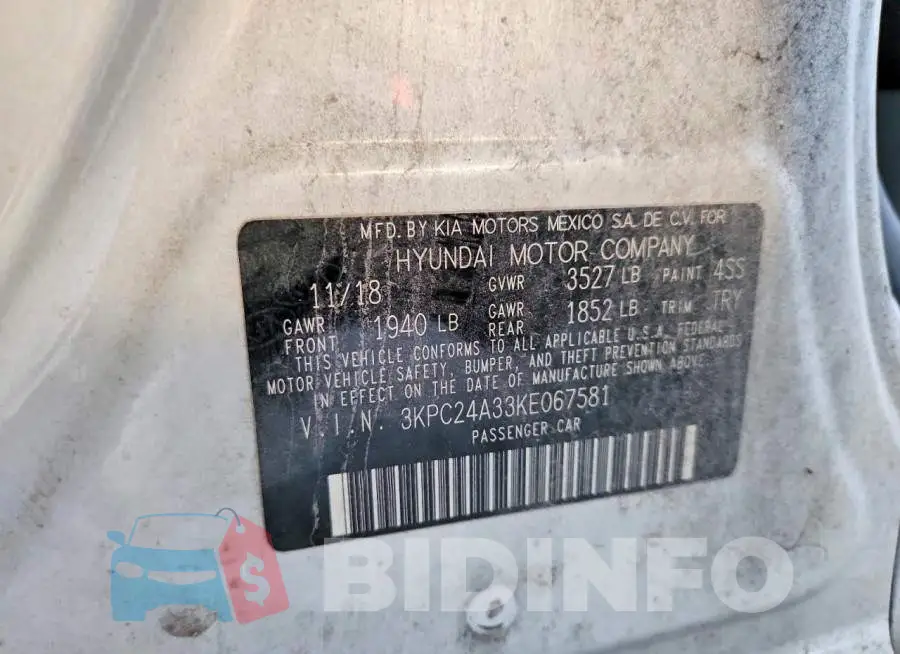 3KPC24A33KE067581 Photo# 13
