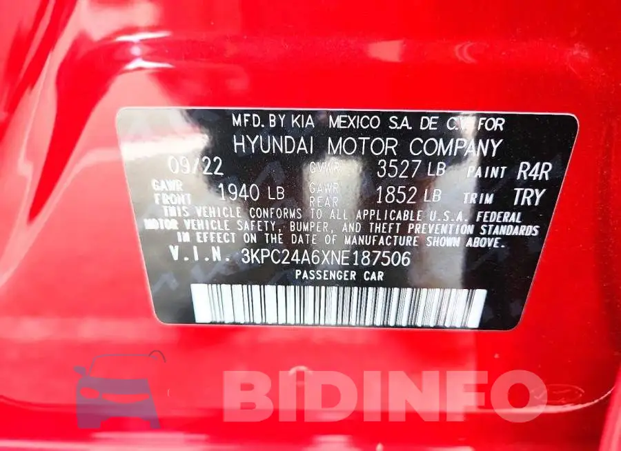 3KPC24A6XNE187506 Photo# 13