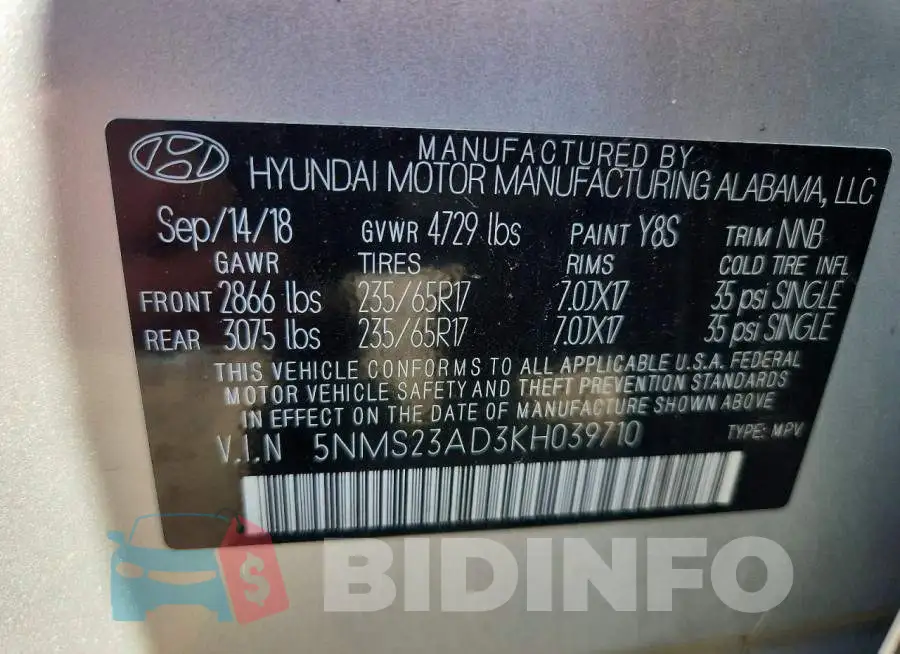 5NMS23AD3KH039710 Photo# 13