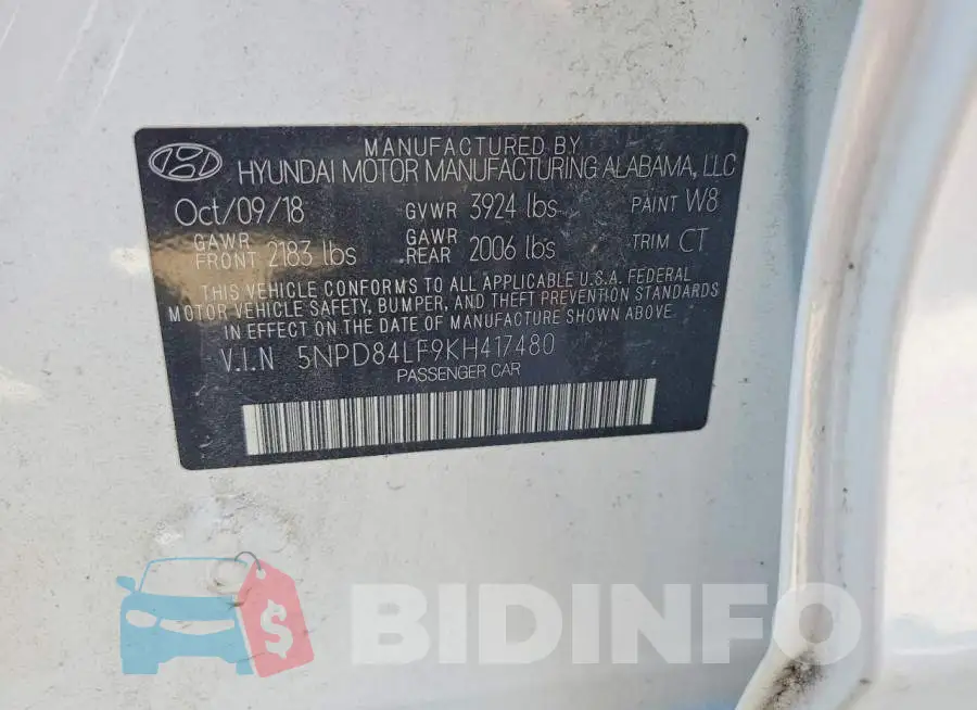 5NPD84LF9KH417480 Photo# 12