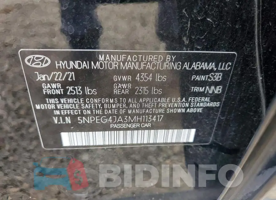 5NPEG4JA3MH113417 Photo# 13