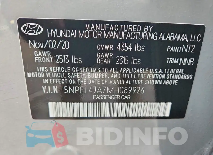 5NPEL4JA7MH089926 Photo# 12