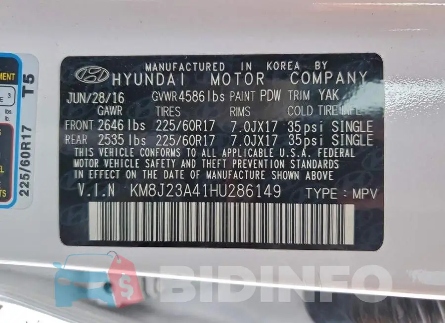 KM8J23A41HU286149 Photo# 12