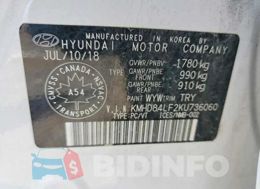 KMHD84LF2KU736060 Photo# 12