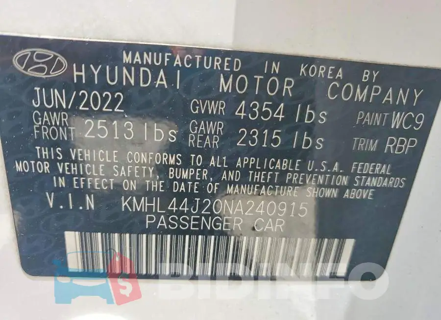 KMHL44J20NA240915 Photo# 13