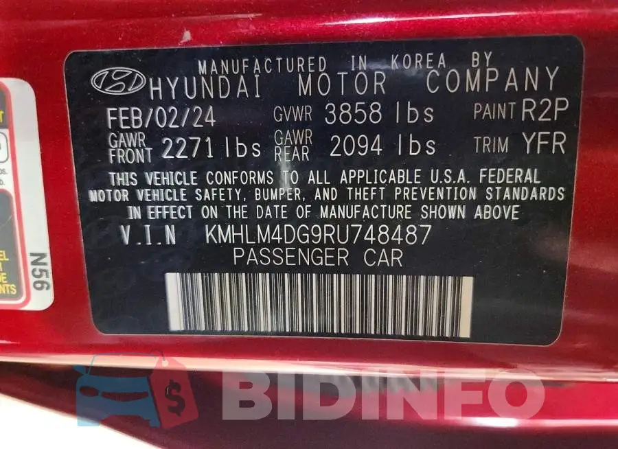 KMHLM4DG9RU748487 Photo# 13