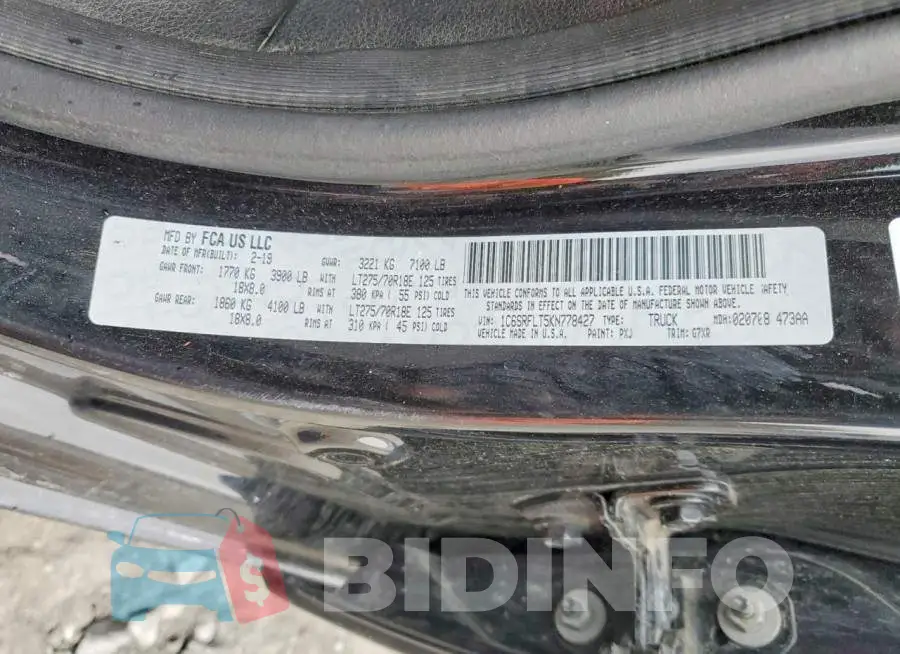 1C6SRFLT5KN778427 Photo# 13