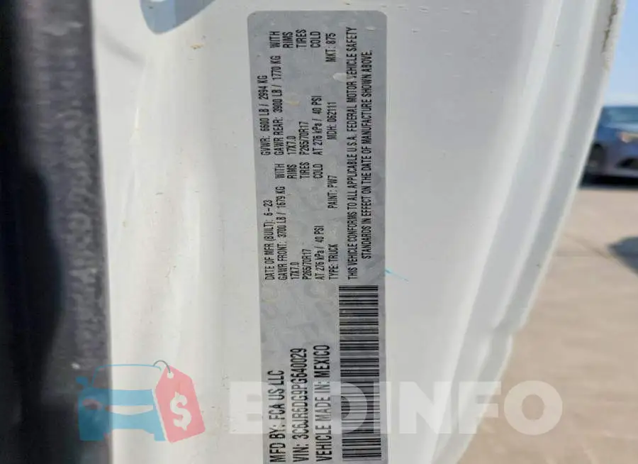 3C6JR6DG9PG640029 Photo# 13
