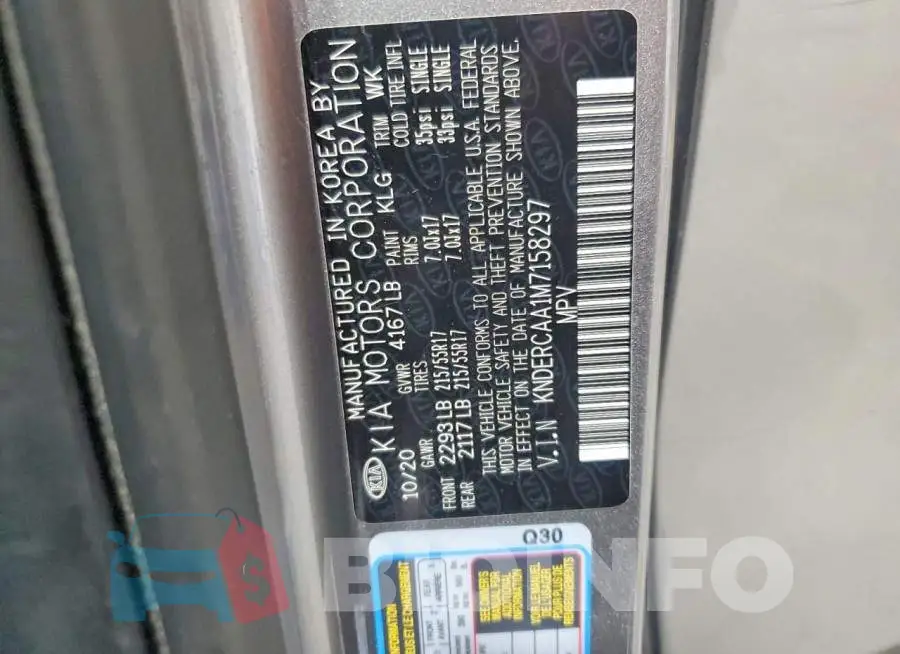 KNDERCAA1M7158297 Photo# 12