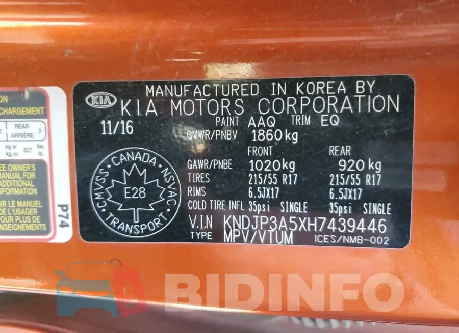 KNDJP3A5XH7439446 Photo# 12
