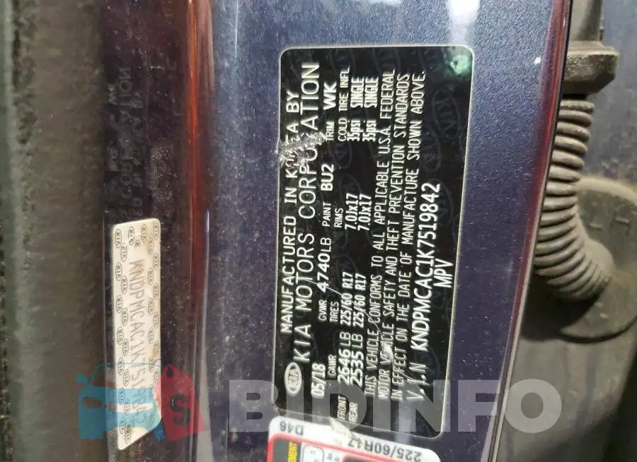 KNDPMCAC1K7519842 Photo# 13
