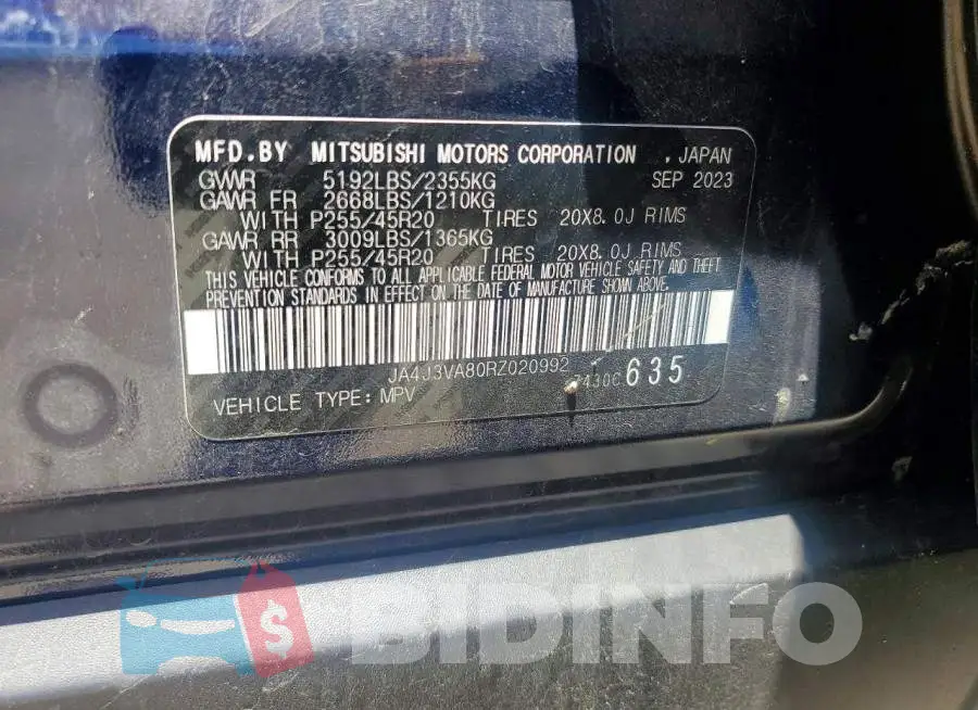 JA4J3VA80RZ020992 Photo# 13