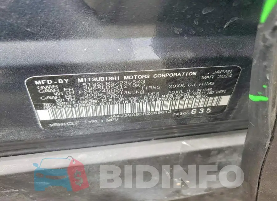 JA4J3VA85RZ059612 Photo# 13