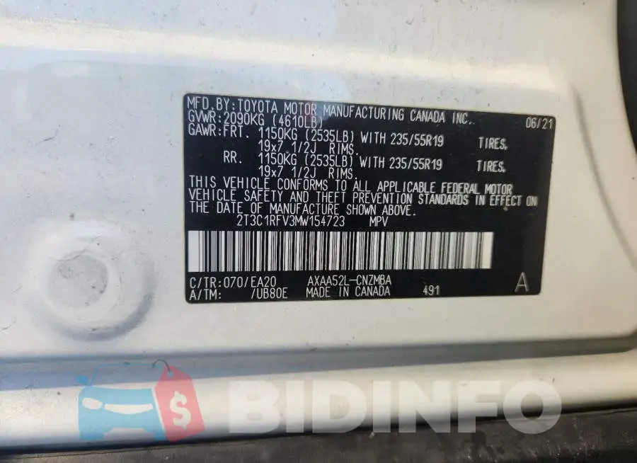 2T3C1RFV3MW154723 Photo# 13
