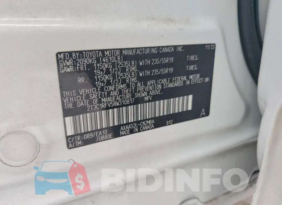 2T3C1RFV5RW310817 Photo# 14