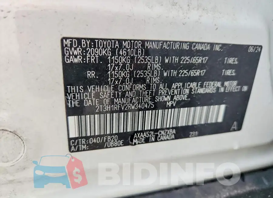 2T3H1RFV2RW340475 Photo# 12