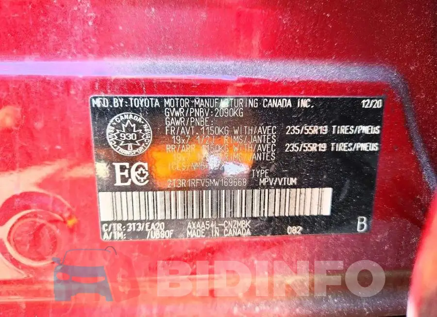 2T3R1RFV5MW169668 Photo# 13