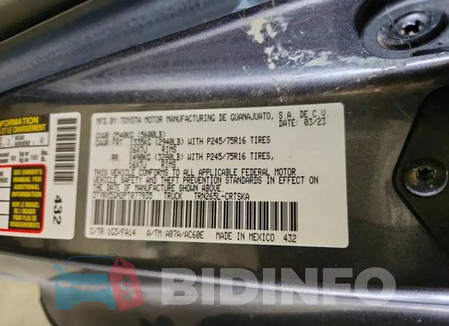 3TYRX5GN2PT077935 Photo# 13