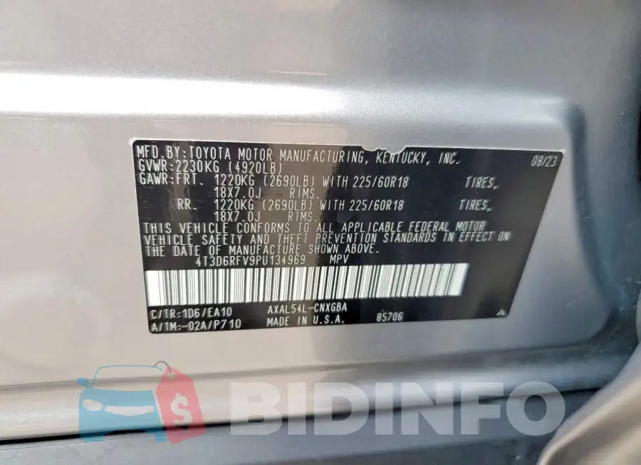 4T3D6RFV9PU134969 Photo# 13