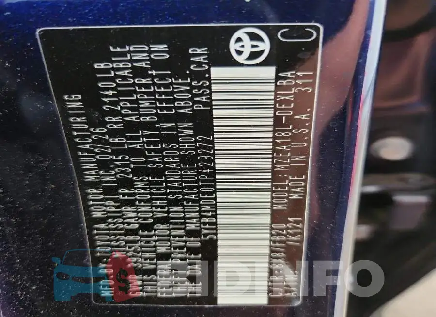 5YFB4MDE0TP429272 Photo# 12