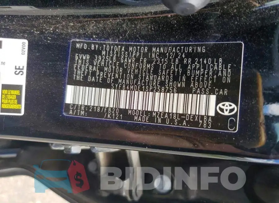5YFB4MDE1SP258756 Photo# 12