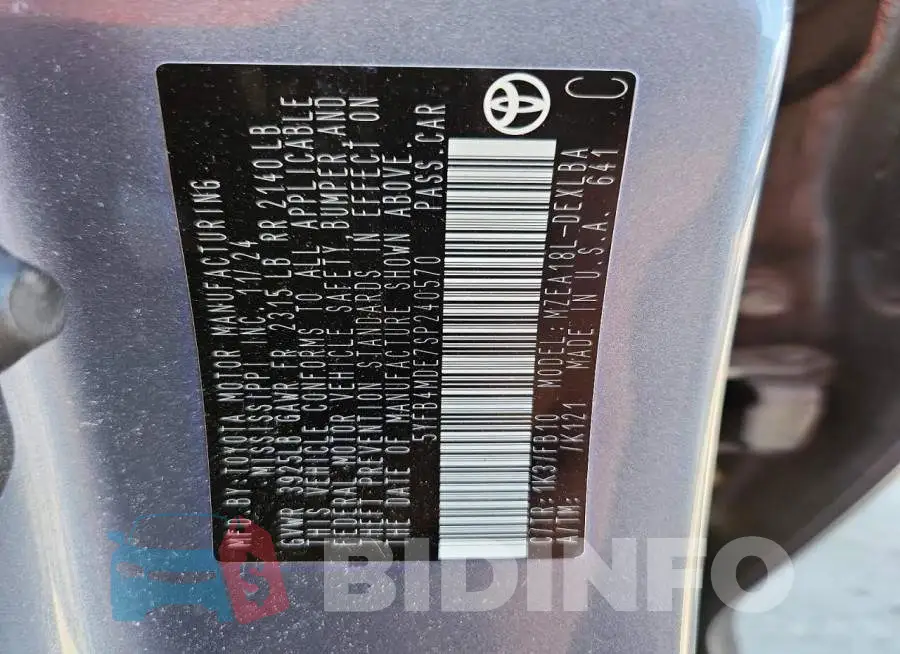 5YFB4MDE7SP240570 Photo# 12